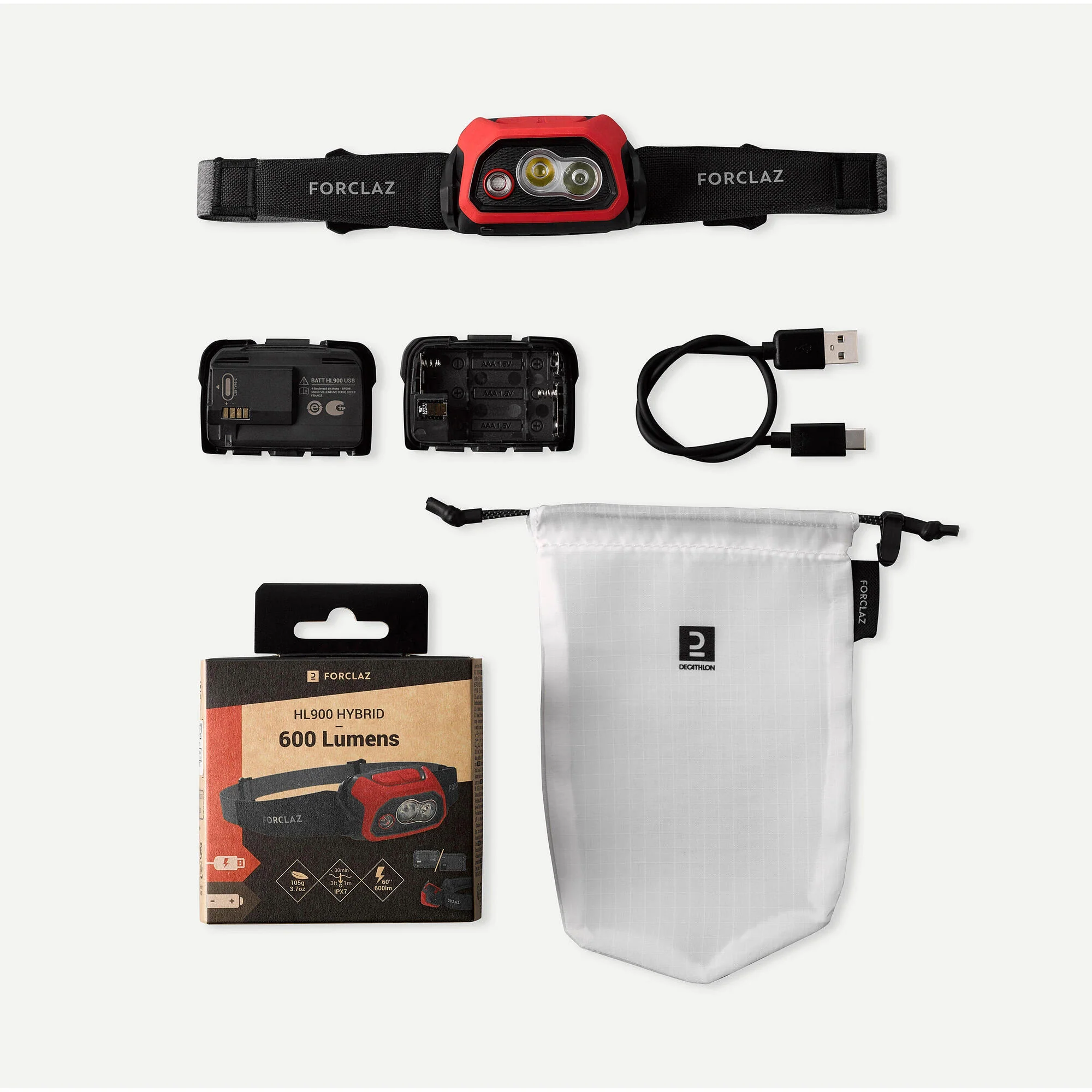 Forclaz HL900 USB V3 600 Lumen Rechargeable Head Torch - Image 9