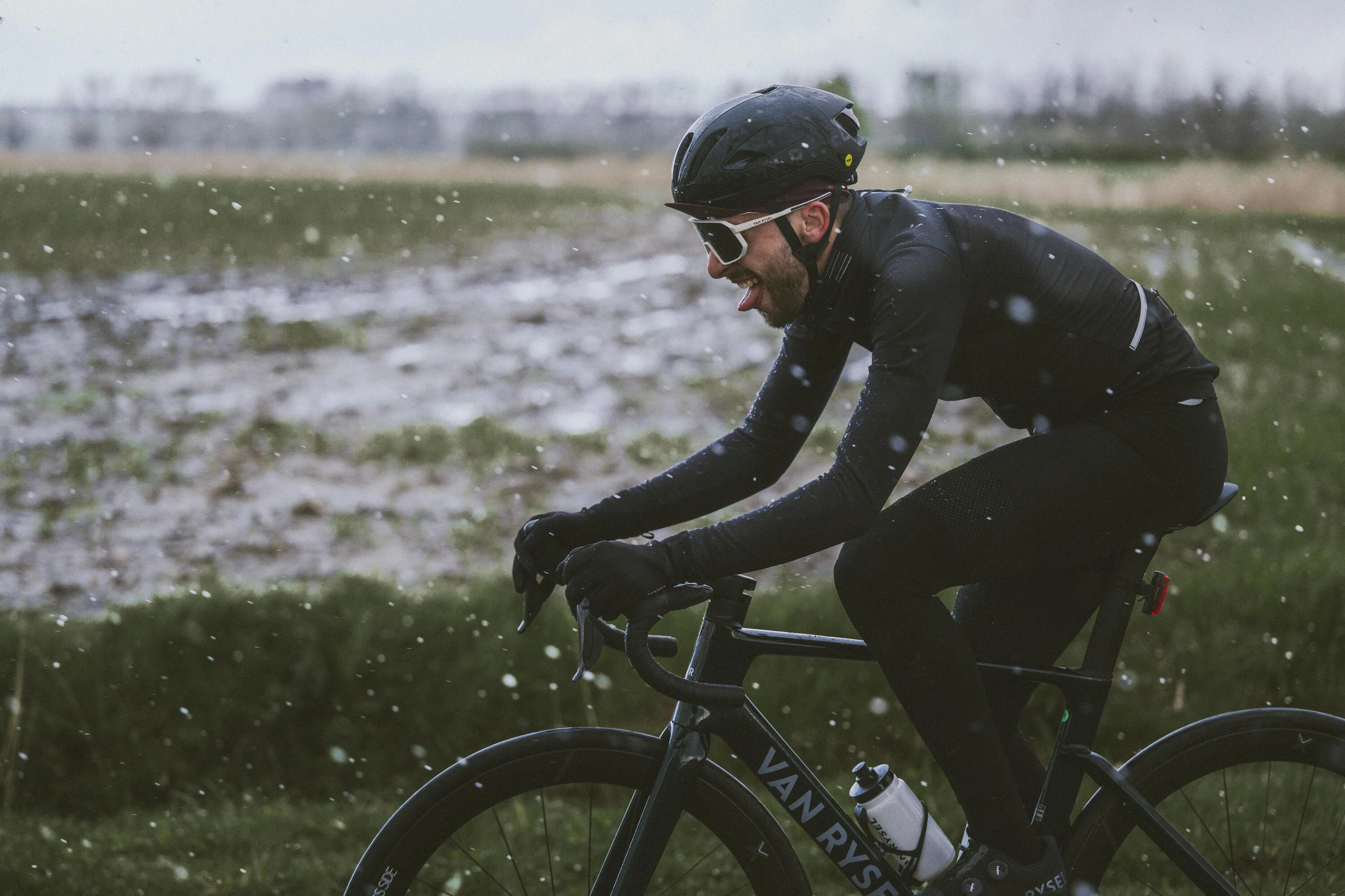 Van Rysel Men's Winter Road Cycling Tights Racer - Black - Image 11