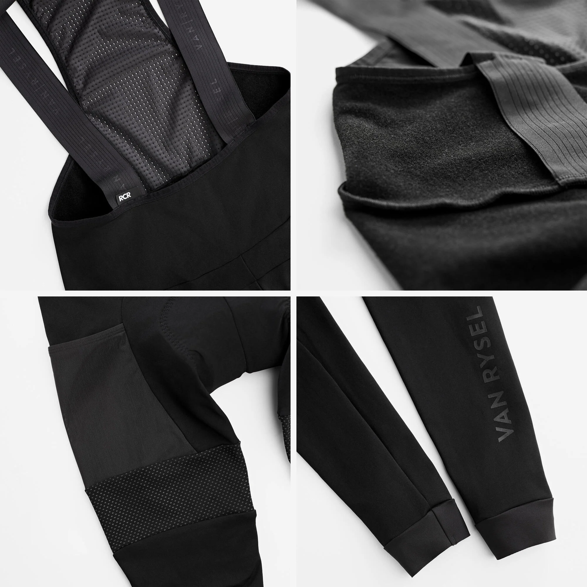 Van Rysel Men's Winter Road Cycling Tights Racer - Black - Image 6